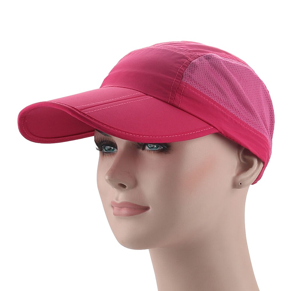 Men Women Quick Dry Breathable Mesh Cap Adjustable Sports Sun Hat Fishing Baseball Hat Carp Fishing Tackle Pesca: Rose red