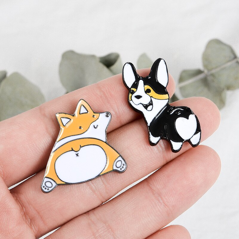 Prachtige Corgi Hart Hond Butt Pins Poppy Broches Corgi Lover Emaille Pins Reversspeldjes Voor Corgi Nerds Voor Hond