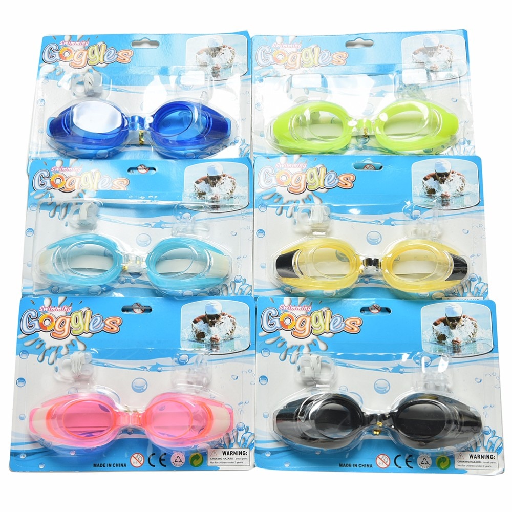 1 Set Zwemmen Bril Met Oordopjes Neus Clip Zomer Duiken Zwemmen Bril Plastic Rubber Goggle Voor Volwassen Unisex Set 6 kleuren