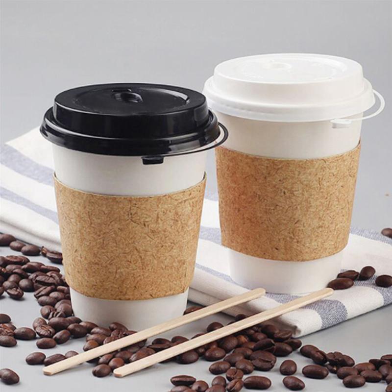 50/100 Pcs Wegwerp Beker Papier Covers Anti-Broeien Warmte-Isolatie Cup Houders Cup Beschermende Voor Thee Winkel Sap koffie