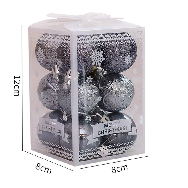 12pcs Christmas Tree Xmas Balls Decorations Baubles Party Wedding Ornament Christmas Party Hanging Ball Year: C