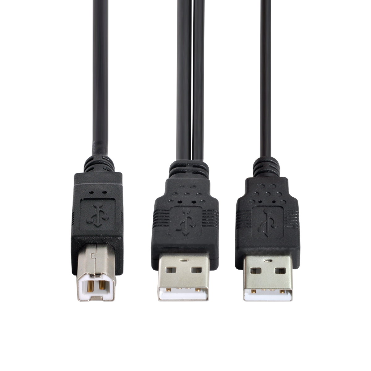 Zihan-Cable Dual USB 2,0 macho a macho B estándar, Cable Y de 80cm para impresora, escáner Y unidad de disco duro externo