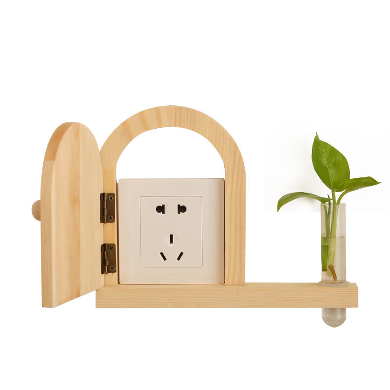 Wooden Switch Sticker Room Wall Stickers Decor Switch Stickers Room with Key Bracket Socket Panel Protection Cover