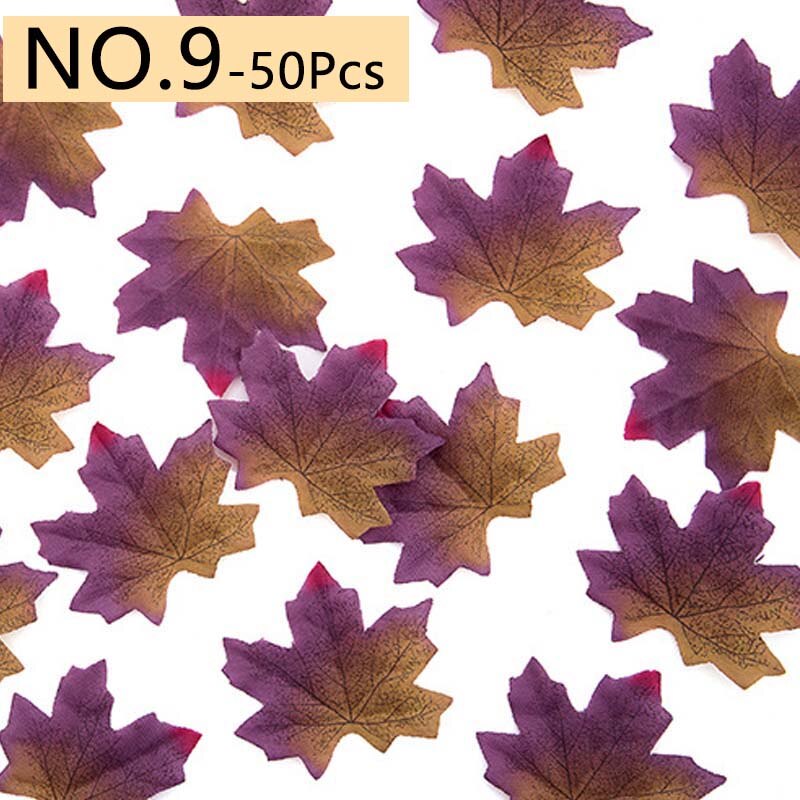 50 Teile/satz Ahorn Blätter Künstliche Simulation Blätter Halloween Herbst Blätter Weihnachten Hochzeit Tisch Dekorationen Thanksgiving Tag: 09
