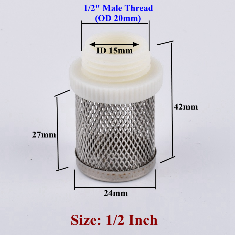 1/2"-4" 304 Stainless Steel Filter Screen Aquarium Fish Tank Water Pump Inlet Filter Agricultural Water Saving Irrigation Filter: Brown / 1/4''