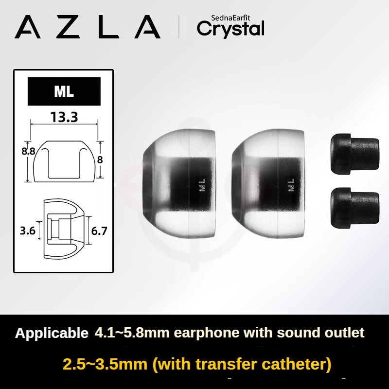 AZLA SednaEarfit Crystal LSR Ear Tips for In-Ear Earphones IEMs Hifi Anti-germ Eartips: 3XS / CORAL