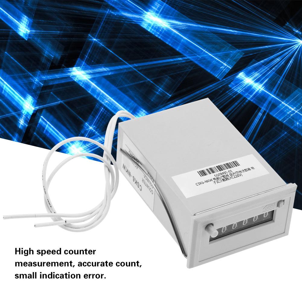 CSK6-NKW 6 Digit Electromagnetic Pulse Counter AC220V / AC110V / DC24V / DC 12V Pulse Counters