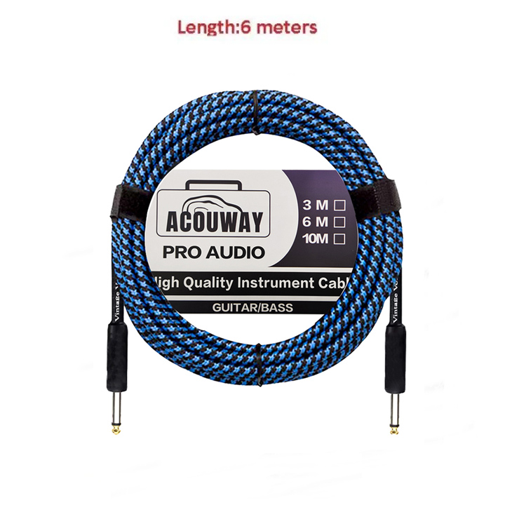 Cable de guitarra Cable Jack línea bajo caja eléctrica Cable de Audio línea de reducción de ruido Cable blindado 3/6/10 metros: Borgoña