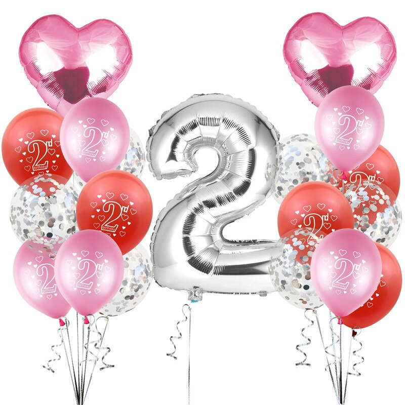 21 stk latex ballon 2 folie nummer stjerne hjerte luftbold baby børn fødselsdag bryllupsfest balloner dekoration 12 tommer