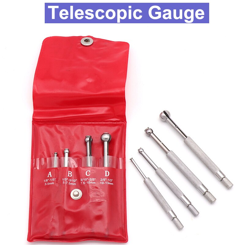 4pcs/set 3-14mm Adjustable Telescopic Gauge Small Hole Measurement Tools Square Head Inner Diameter Gauge