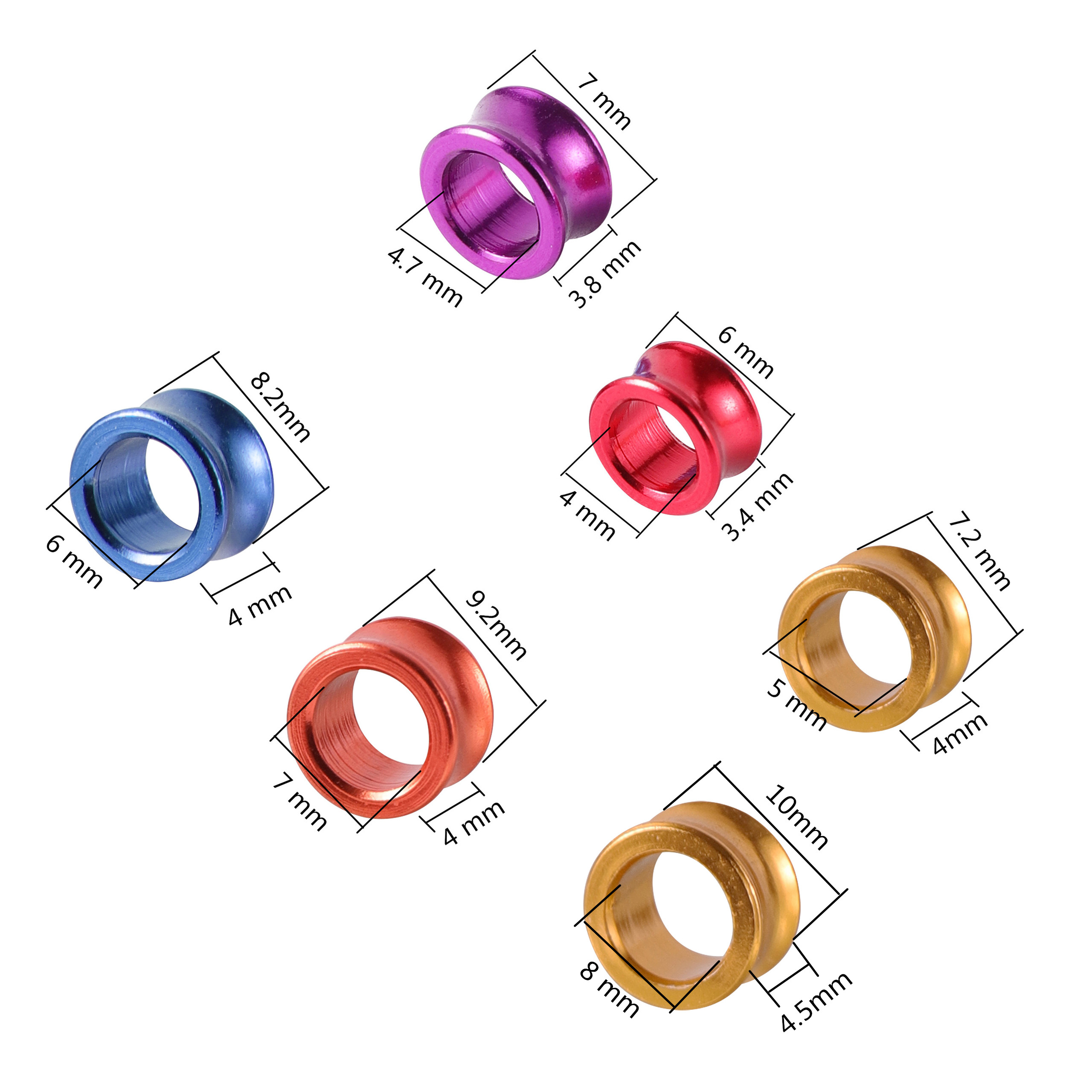 50 Stuks Papegaai Voet Ringen Zonder Woorden Vogel Aluminium Ring Binnendiameter 4/4.7/5/6/7Mm Duif Markering Voetringen 6 Kleuren Gemengd