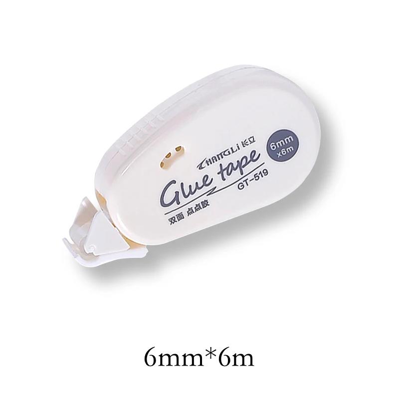 6m*6mm Double Sided Adhesives Tapes Dots Glue Roller Tape Student Stationery Scrapbook Handmake Tools Office Supplies: WHITE