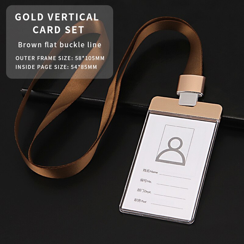 Anti-magnetisk kort kontor skole sygeplejerske adgangskort lanyard nøglering id kort holder aluminium legering akryl materiale: 11