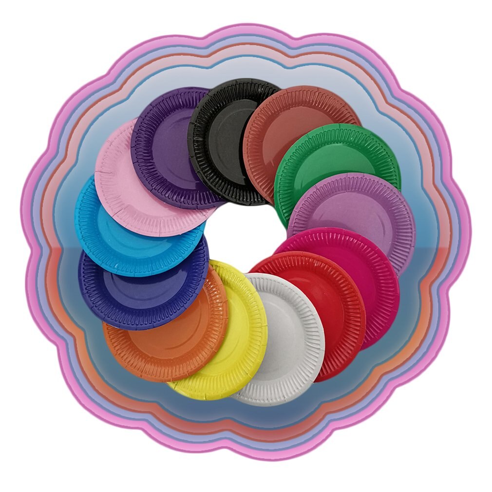 10 sztuk jednorazowe talerze papierowe urodziny impreza koło talerz talerz na owoce ciasto taca zastawa stołowa materiały urodzinowe