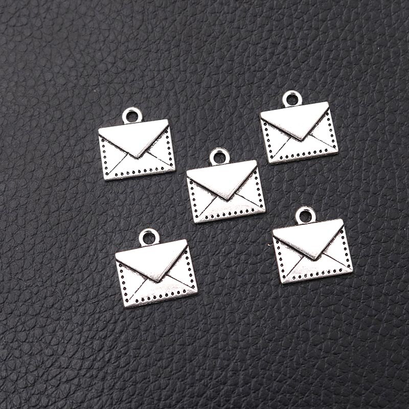 20 Stks/partij Verzilverd Envelop Charm Metalen Hangers Diy Kettingen Armbanden Sieraden Handwerk Accessoires 16*15Mm P566