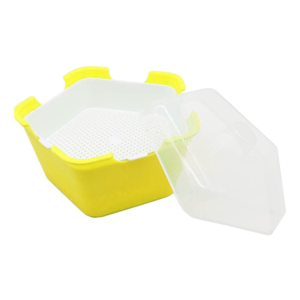 Bandeja para germinación de plantas, caja de plástico portátil a prueba de humedad para plantación de vivero, bandeja de semillas de brotes multifuncional: Yellow
