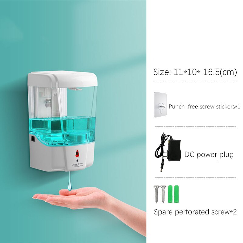 700ml Wall-Mounted Automatic Soap Dispenser Non-Contact Induction Hand Sanitizer Detergent Dispenser For Bathroom Kitchen: B