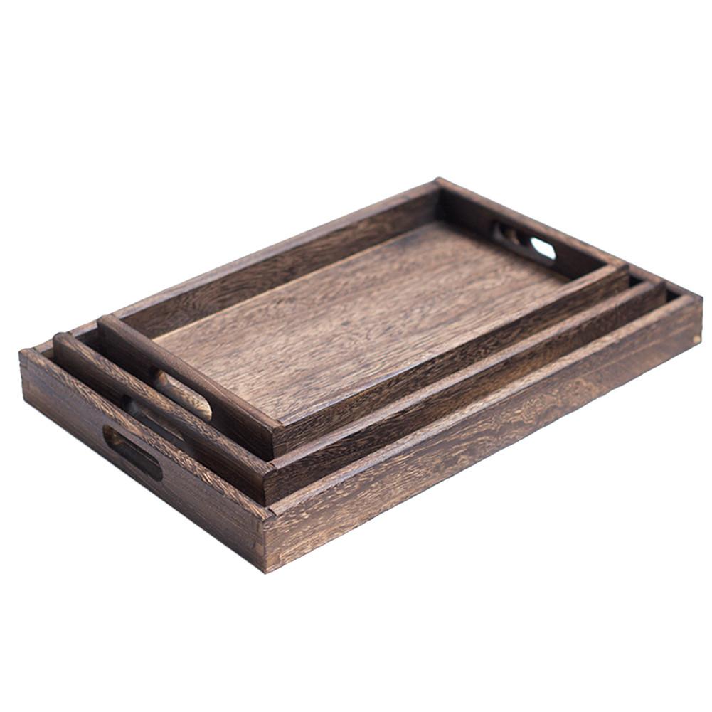 Japanese Tray Wooden Tea Tray Fruit Dish Desktop Decoration Rectangular Wooden Tray Debris Organizer Hotel Restaurant Home Decor