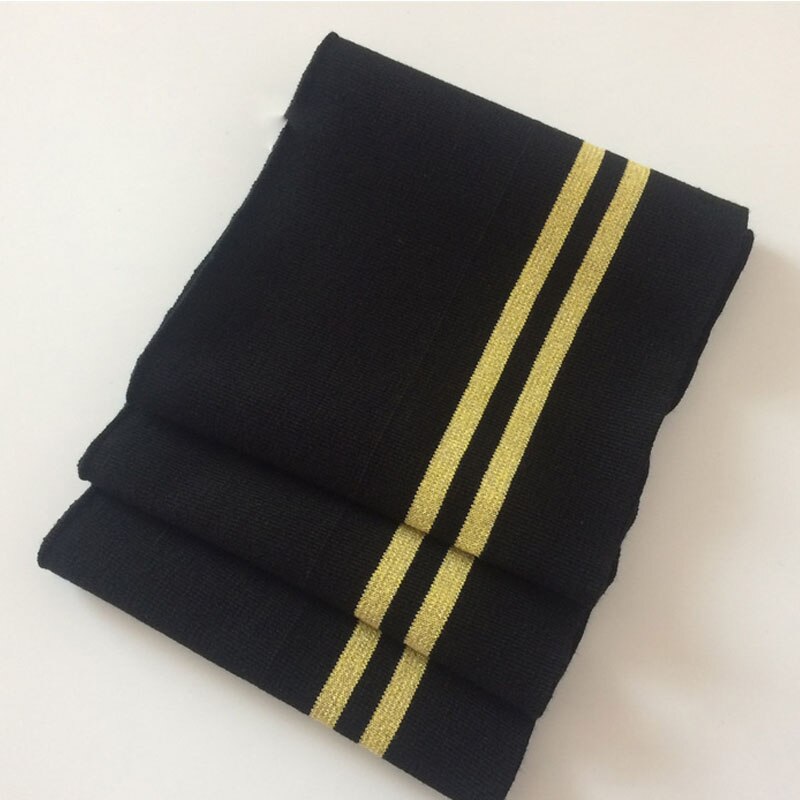 Algodón tejido rib tela para puños tela elástica para coser cuello dobladillo puño, Trim chaqueta, abrigo DIY Ropa Accesorios: black  gold