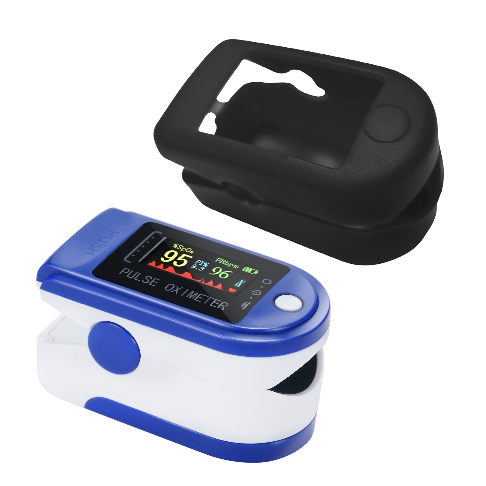 Pulso do oxímetro do pulso da ponta do dedo taxa de pulso monitor de saturação de oxigênio no sangue tft expositor colhedor com silicone caso spo2 pulsioximetro: C