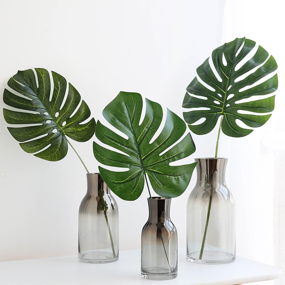 1pc nordisk stil kunstig grønn monstera blad plante hjem soverom restaurant kontor dekorasjon kunstige planter