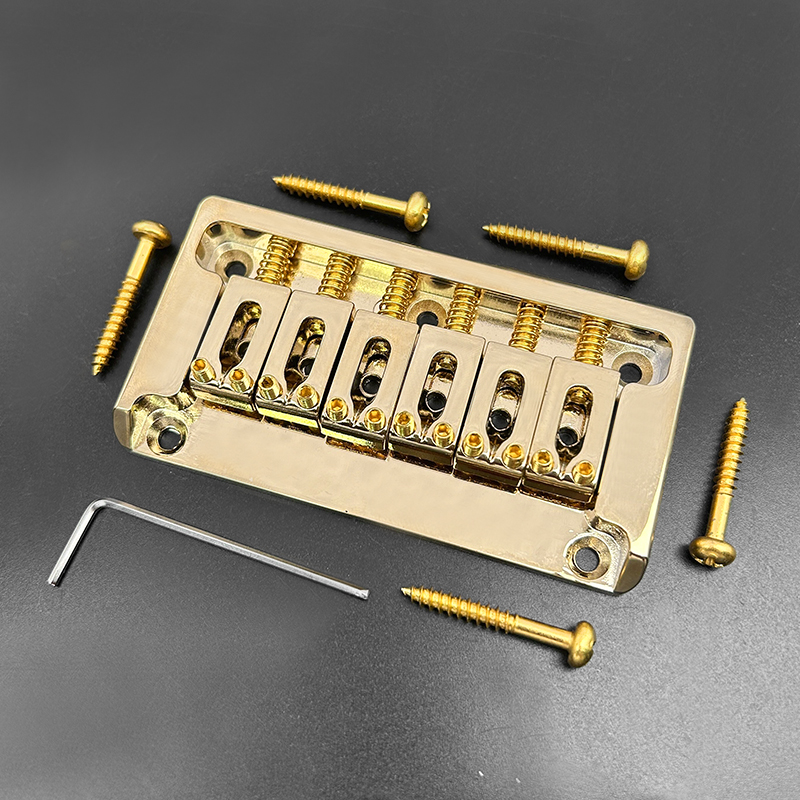 JEBridge à 6 cordes à queue rigide en métal avec paroi latérale, corps électrique à travers JEParts, noir, or, chrome, 82x44mm-10.5: Rouge
