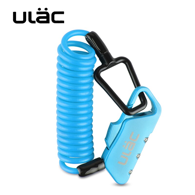 ULAC Mini Bike Lock 1200mm Fold Backpack Cycling Helmet Bicycle Cable Lock 3 Digit Combination Anti-theft Bike Bicycle Lock: blue