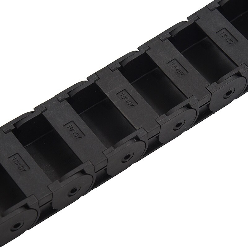 Absf 18Mm X 37Mm Zwart Flexibele Semi Afgesloten Kabel Drag Chain 1M 39.4&quot;