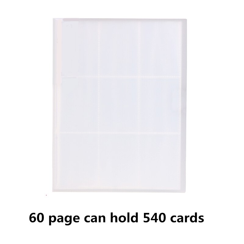 Transparent Card Collection Binder Pocket Trading Card Binder For Card: 60 card slot