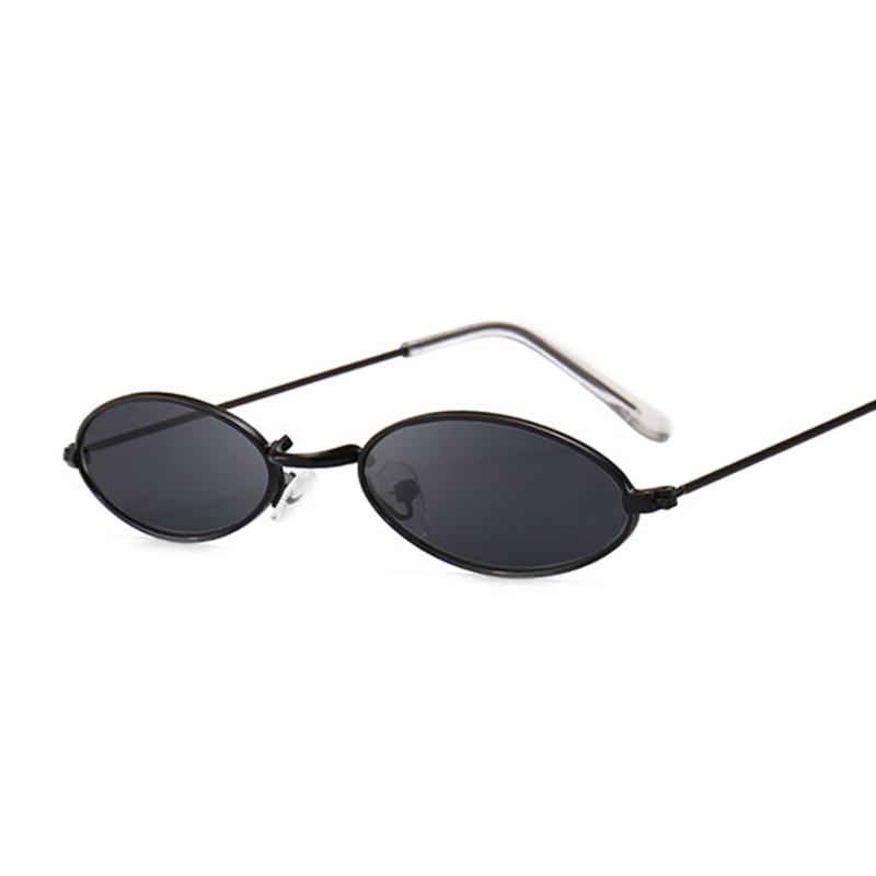 Retro sorte runde solbriller til kvinder mænd lille oval legeringsramme sommer stil unisex solbriller kvindelig mandlig beskyttelsesbriller