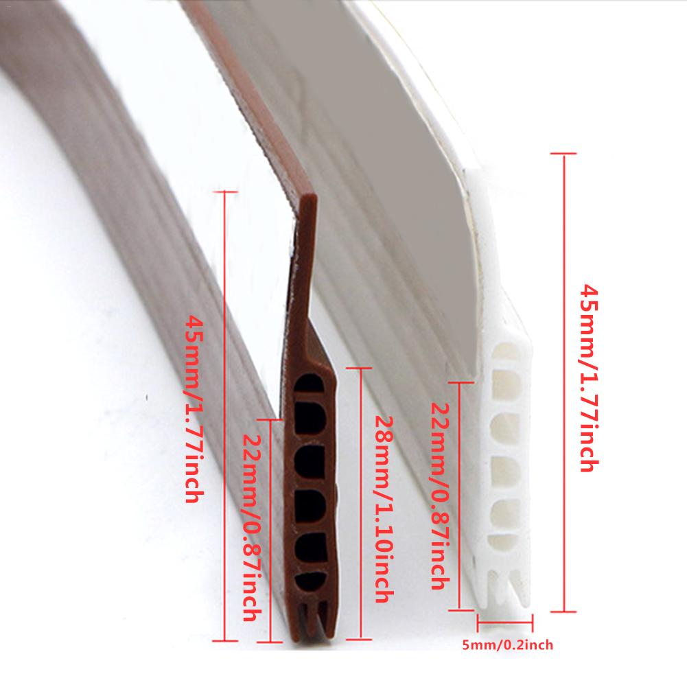 45mm Sliding Sealing Strips For Door Weatherstrip Draft Stopper Frameless Window Sliding Door Seals Silicon Rubber