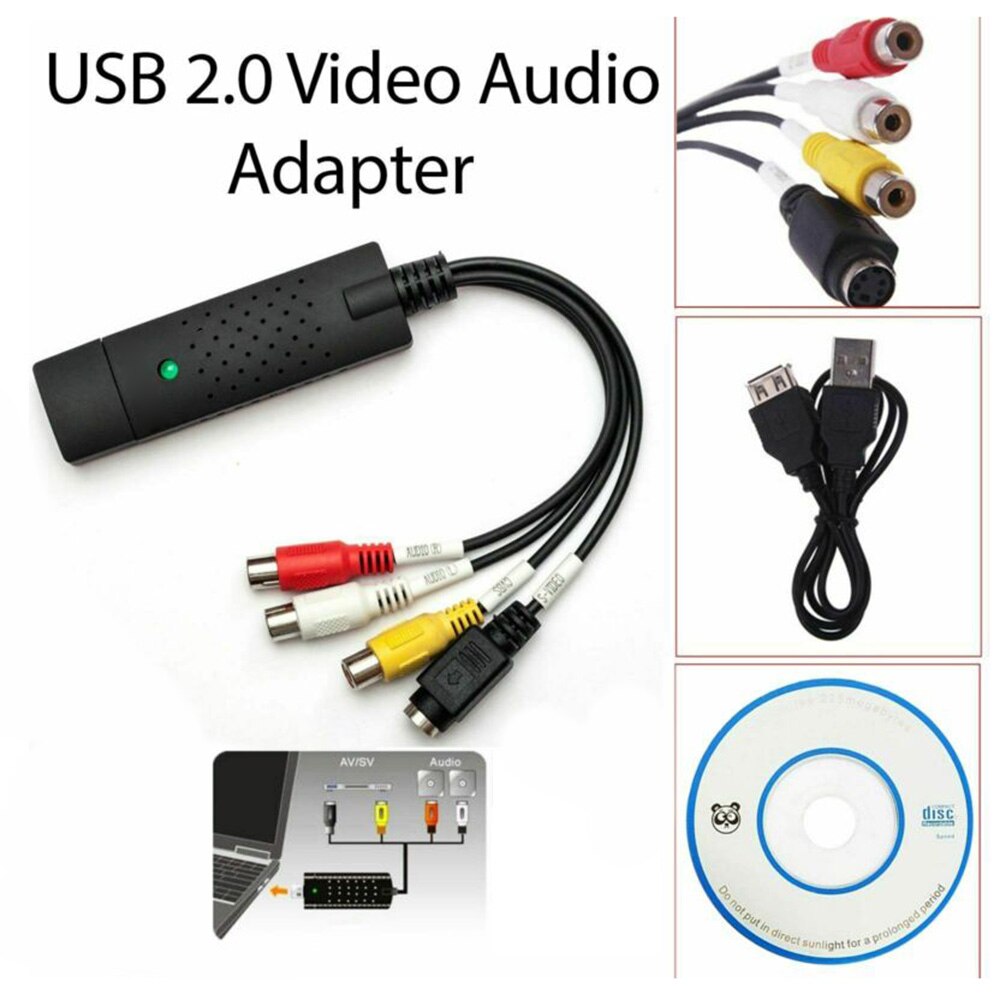 Audio VHS Video Capture USB2.0 Recorder To DVD Analog To Digital Converter Support Brightness Support All Formats