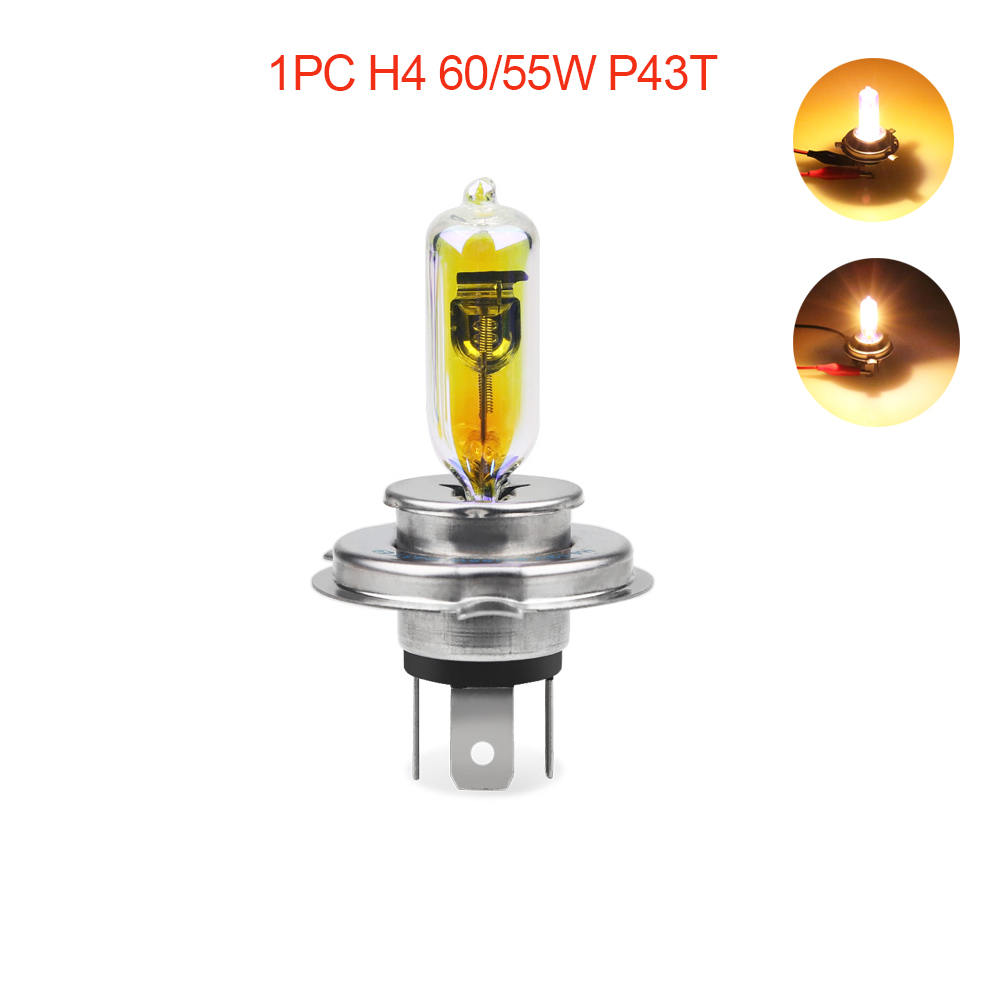 Bombilla halógena de haz alto y bajo H4 para coche 60/55w 12v luz blanca P43t lámpara de faro 6000k 55w lámpara de faro: Blanco frío