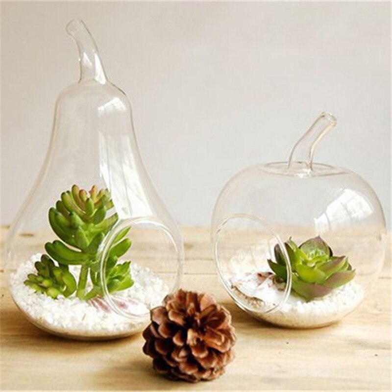 Appel Peer Fruit Planter Tafelblad Vaas Glas Plant Bloem Terrarium Decor Container Hydrocultuur Pot Thuis Bruiloft Decoratie