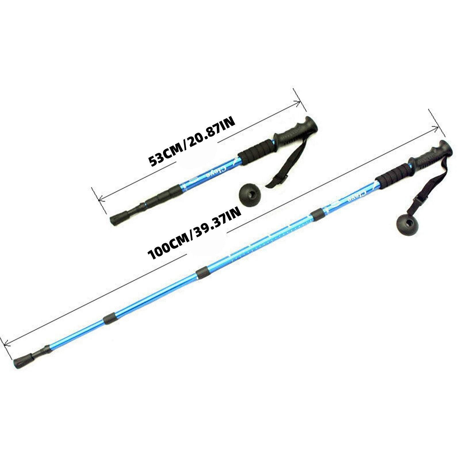 Trekking al aire libre escalada caminar palo Shock senderismo Trail polos palo ajustable bastones 4-Las secciones de senderismo, caminata Accesorios