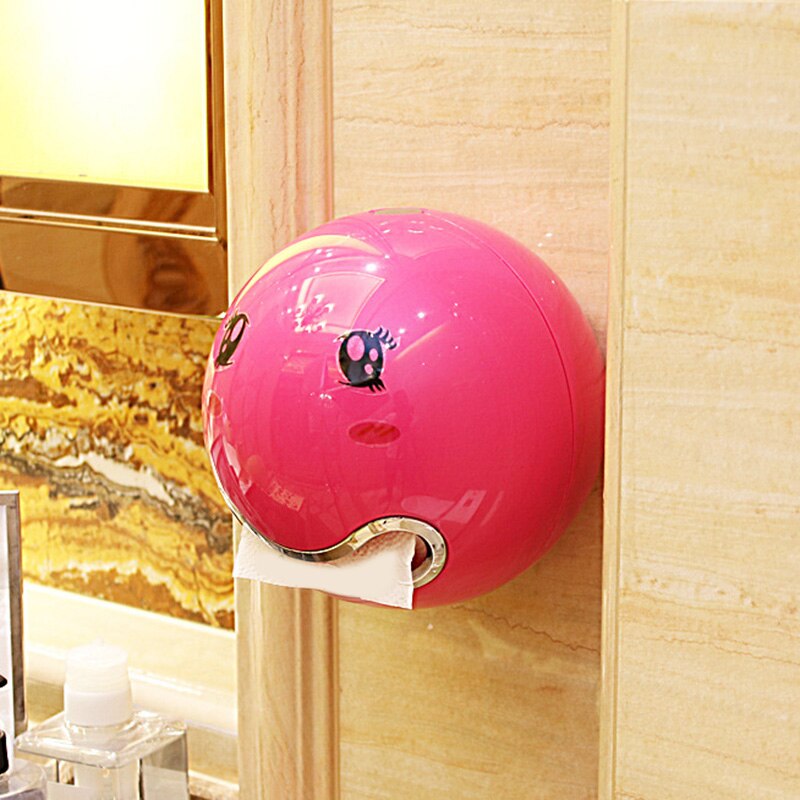 Tissue Box ABS Cute Ball Paper Box Hygienic Paper Storage Container Living Room Bathroom UD88: rose red