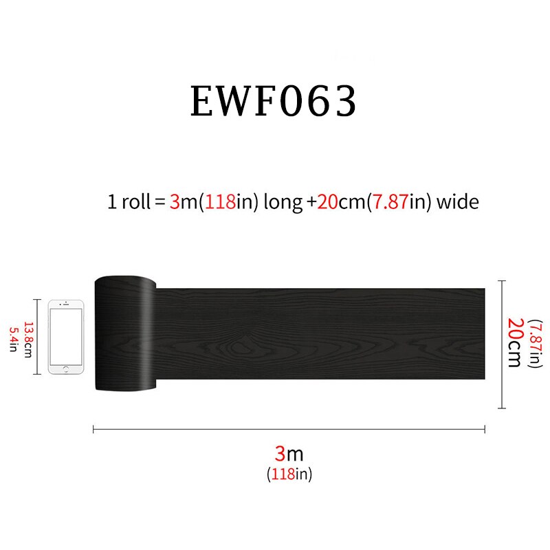 20x300cm Waterproof PVC Vinyl Wood Grain Self Adhesive Wallpaper Kitchen Living Room Wall Floor Stickers: A