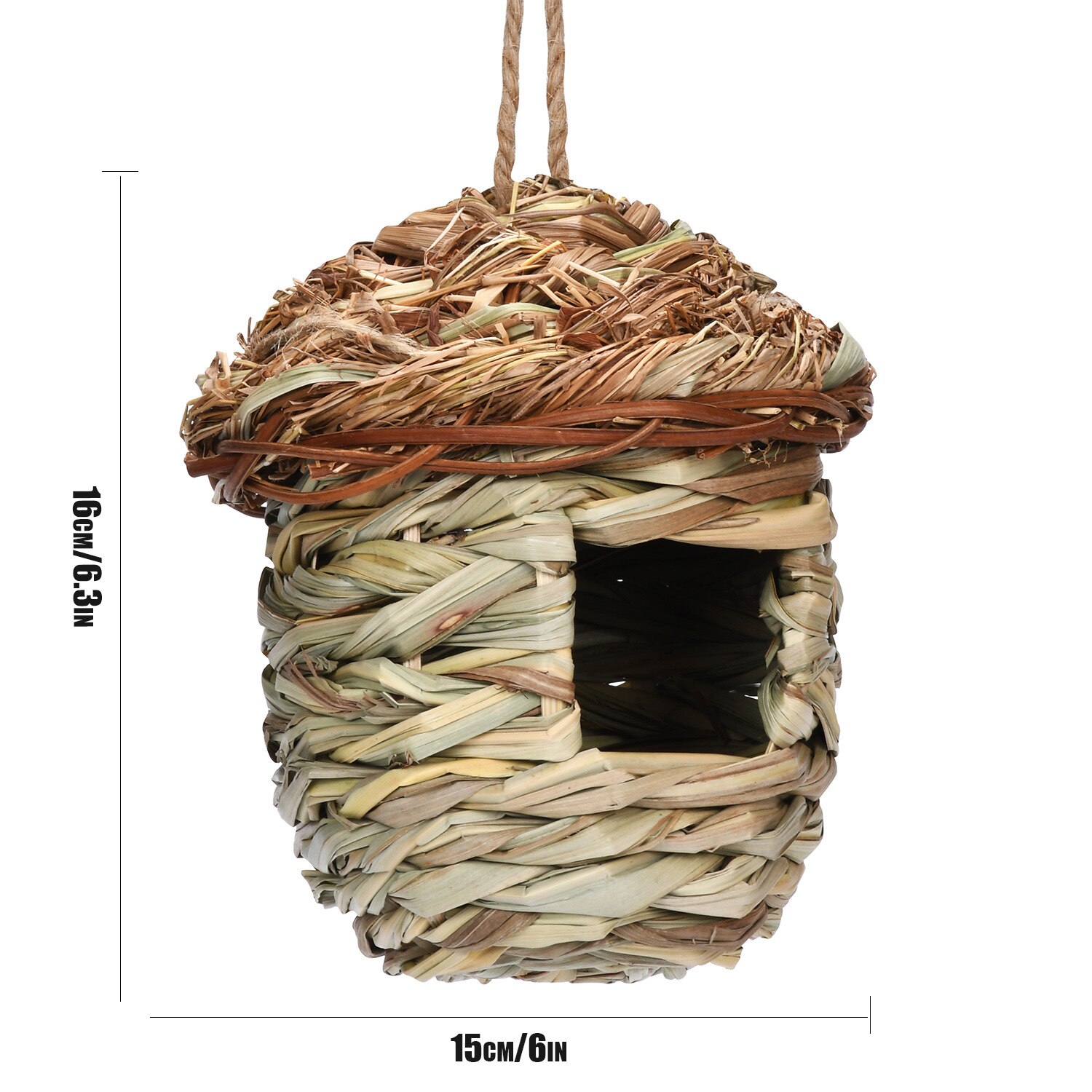 Hand Woven Hummingbird House Bird Hut and Hummingbird Houses Nest Small Hanging Bird Chickadee House for Finch Canary in Outdoor: C2