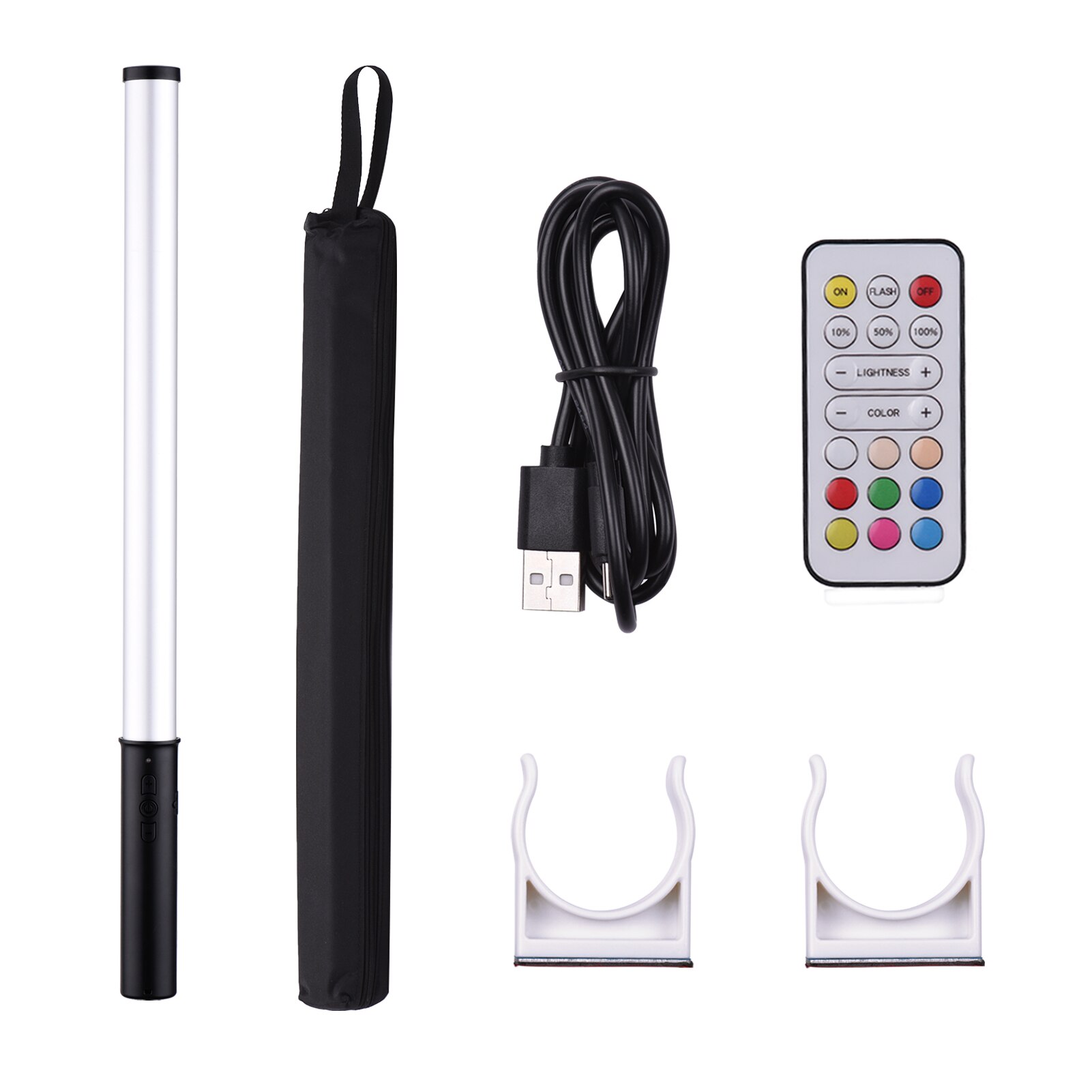 Andoer Rgb Led Video Licht Wand 10W 3000K-6000K 6 Kleuren 10%-100% Dimbare 150 kralen 1200LM Met 9 Effecten Afstandsbediening: Default Title