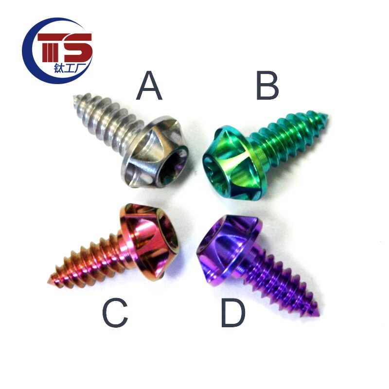 Ts Titanium Ti M4x15mm M6X15/20Mm Zelftappende Knop Torx Schroef Voor Motorfiets Auto (10Pcs)