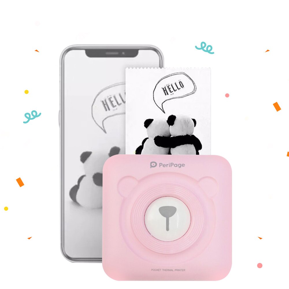 Peripage-Mini impresora térmica de bolsillo A6, dispositivo de impresión portátil de 58mm, color rojo y amarillo, inalámbrica, Bluetooth, Android e IOS, novedad: Pink Printer