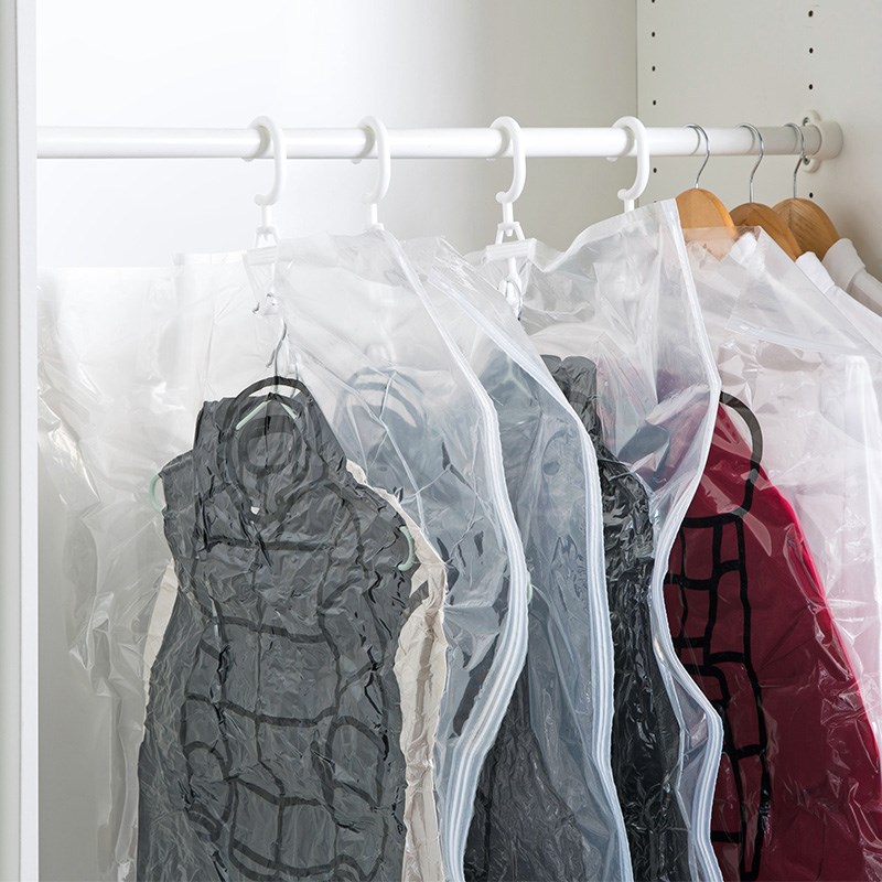 Compression Bag Hanging Vacuum Storage Bag Seal Storage Clothing Bags for Suits, Dress Coats or Jackets, Closet Organizer