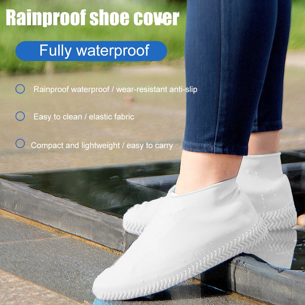 Silicone Overshoes Reusable Waterproof Shoes Covers Rain Boots Wear-Resistant Non-slip