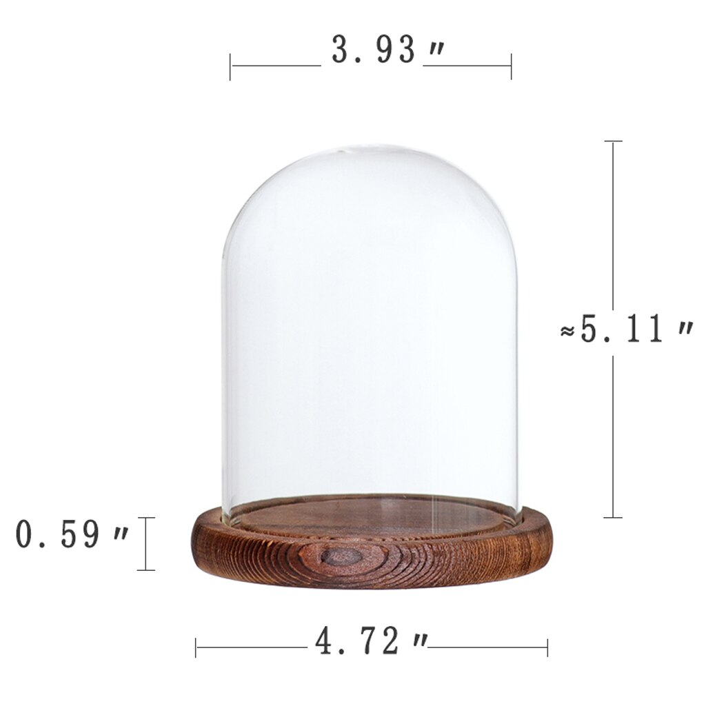 Glass Cover Dome Container with Base for Flower Rope Lights Party Cupcake Display Decor