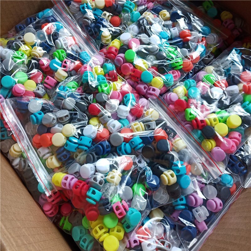 50 stücke Multi Farben Kunststoff Paracord Schnürsenkel Schnur Schloss Klemme 2 See Umschalten Clip Stopper Schnürsenkel Schnur Schnallen Teile Zubehör