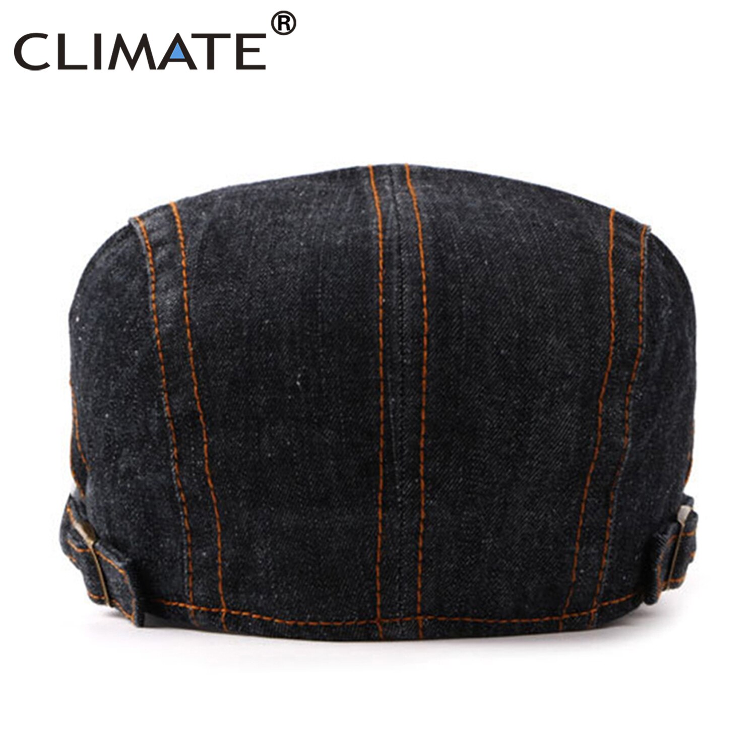 Klimat män denim basker platt keps pappa hatt män hatt keps cowboy tyg jean vuxen jeans hatt justerbar marinblå jeans platt kepsar
