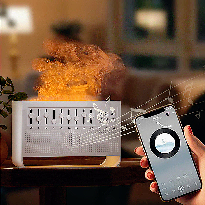 Witte ruis luchtbevochtiger Alles-in-één machine om te helpen slapen Draagbare nachtlampjeverspreider met 8 natuurlijke geluiden Bluetooth-luidspreker