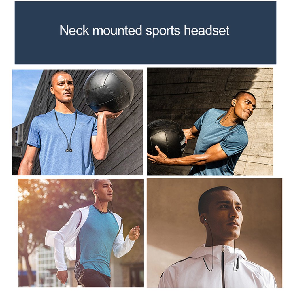 Magnetische kabellose bluetooth 5.0 ohrhörer mit nackenbügel, stereo-sport-headset, freisprechfunktion, ohrhörer mit mikrofon für alle smartphones
