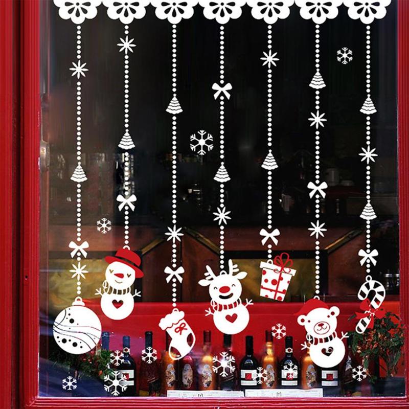 Aftagelig julevæg udstillingsvindue glas klistermærke dekor xmas julemanden juledekoration til hjem xmas dekor: I 60 x 90cm