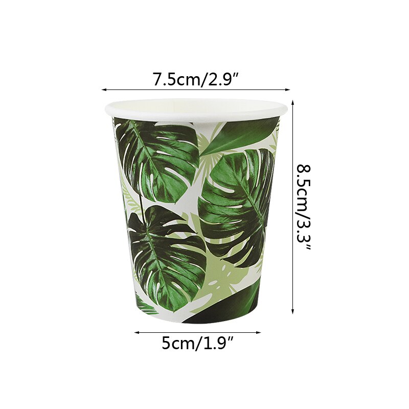 61 stk sommer engangsservise sæt grønne monstera papir tallerkener kopper servietter tropisk hawaii bryllupsfest dekoration supplie
